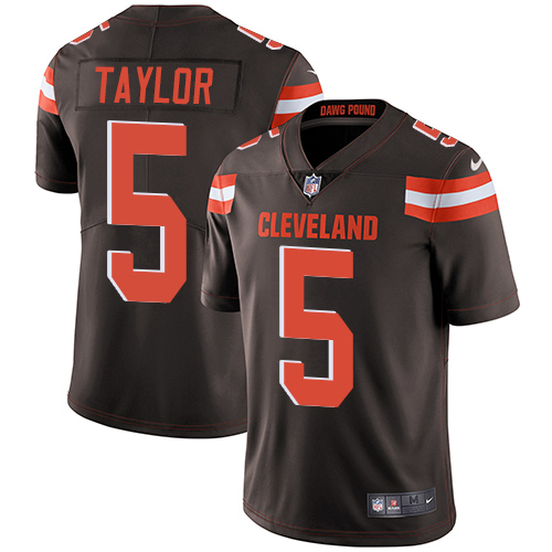 Nike Browns #5 Tyrod Taylor Brown Team Color Men's Stitched NFL Vapor Untouchable Limited Jersey - Click Image to Close